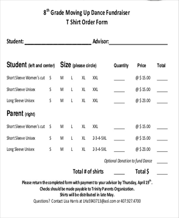 FREE 9+ Sample Fundraiser Order Forms in MS Word PDF