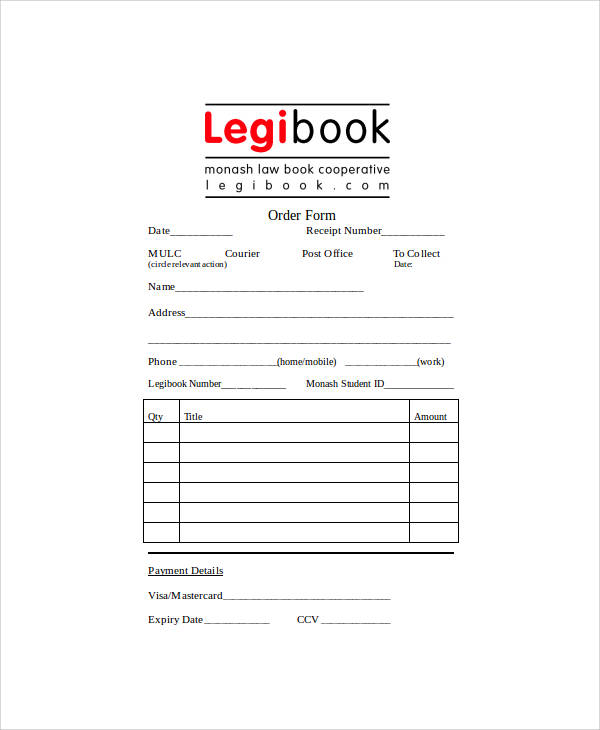 book order form doc