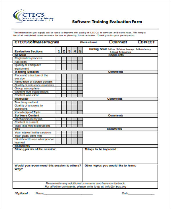 software training evaluation form1