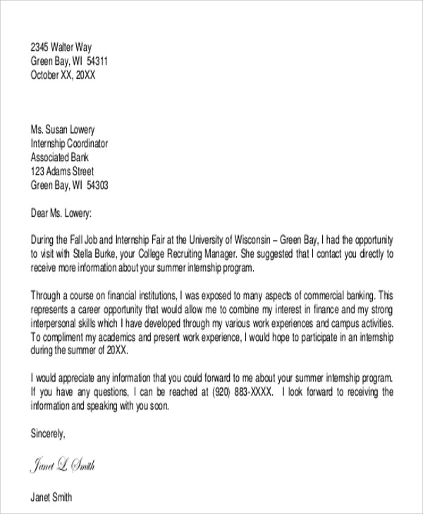 formal inquiry business letter format sample