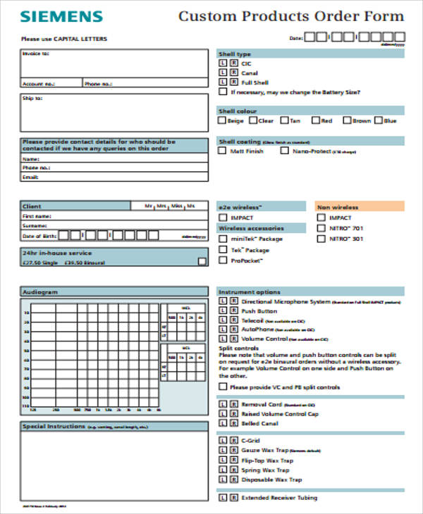 Sample Custom Order Form 12 Examples In Word PDF