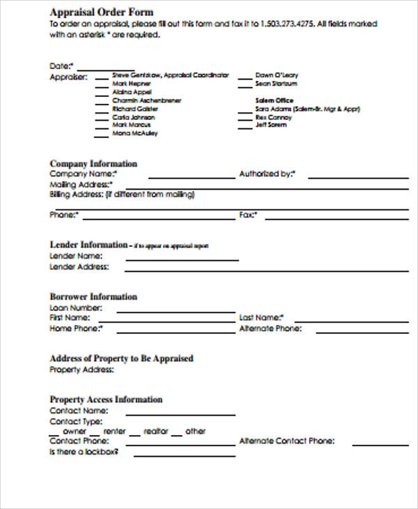 blank appraisal order form1