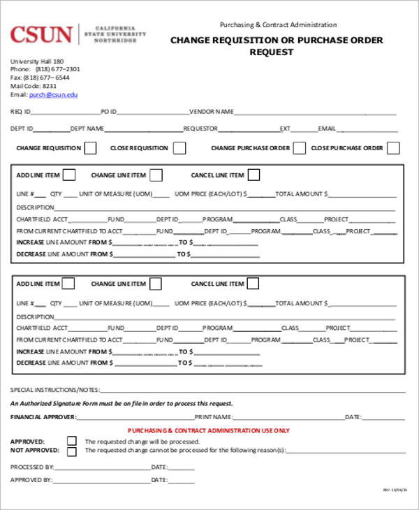 change requisition or order request form1