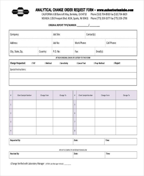 Change Order Request Form