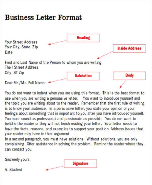 Standard Business Letter Layout 