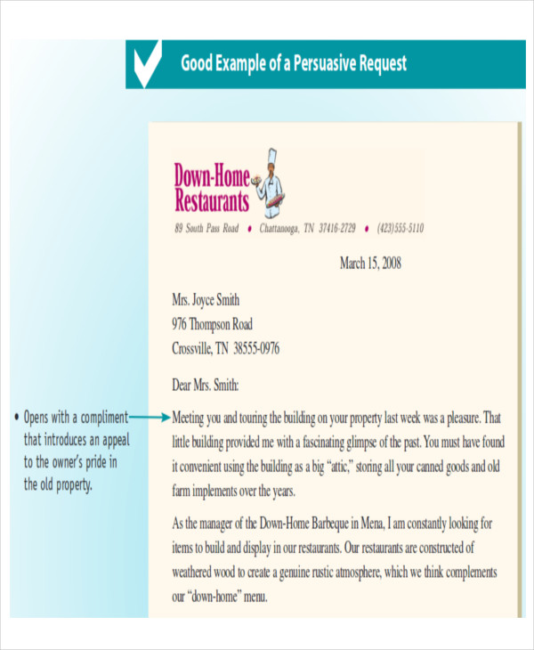 persuasive business letter format