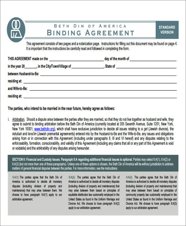 standard prenuptial agreement