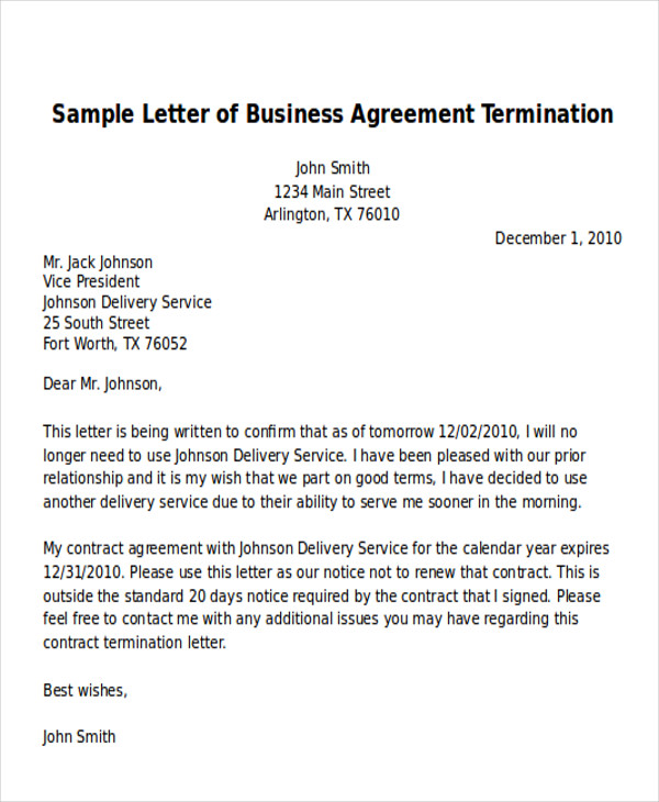 FREE 7+ Sample Termination of Business Letter Templates in ...