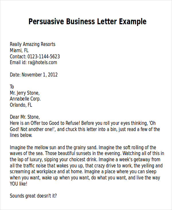 FREE 9+ Sample Persuasive Business Letter Templates in MS Word PDF