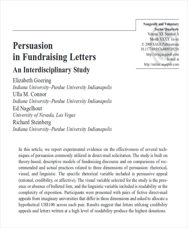 persuasive in fundraising letter example