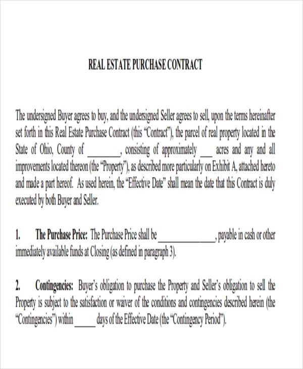 home purchase agreement contract