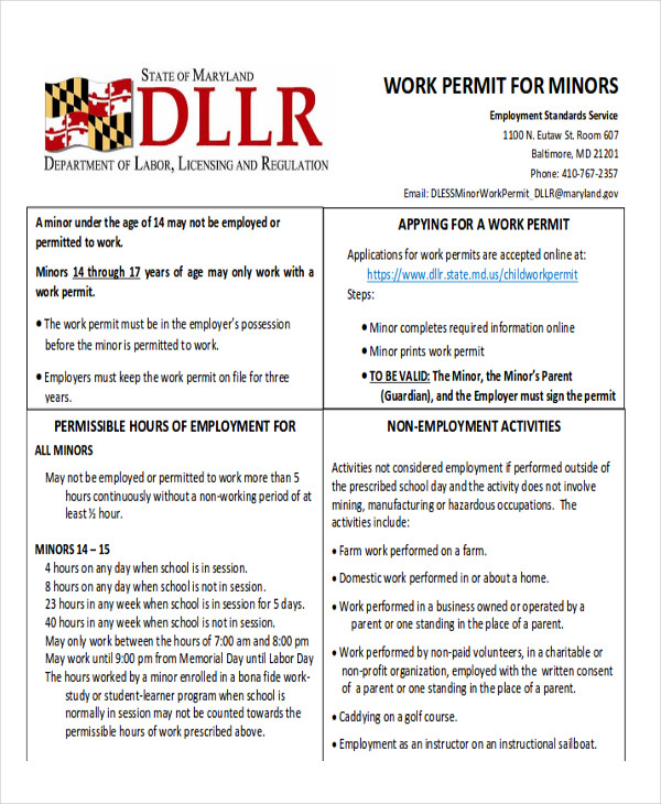 FREE 9 Work Release Form Samples In MS Word PDF