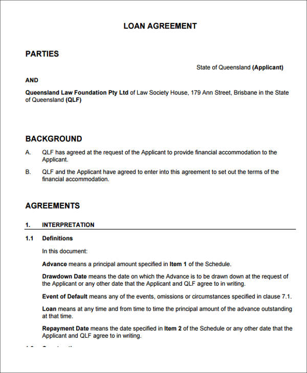 joint venture loan agreement example