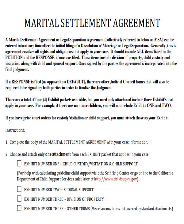 21-inspirational-divorce-settlement-agreement-sample