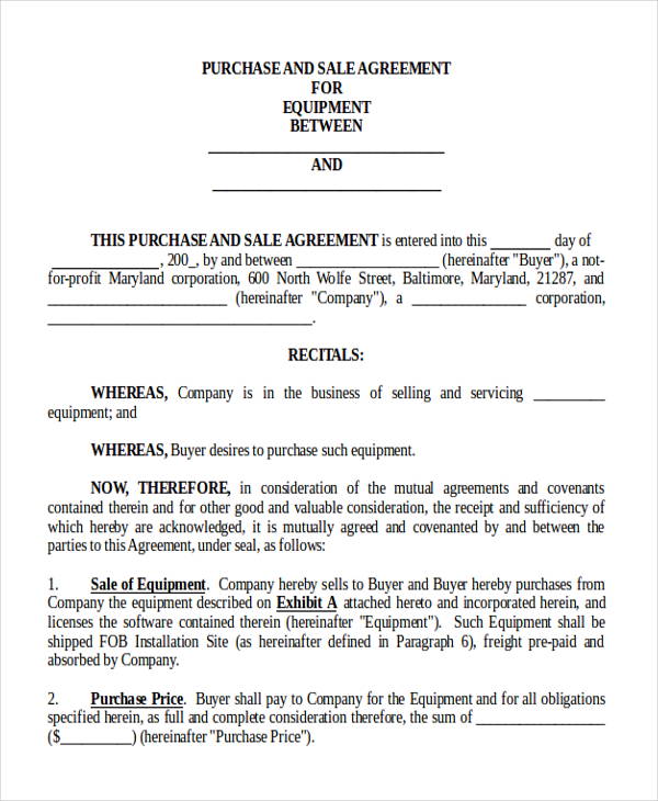 Company Purchase Agreement Template