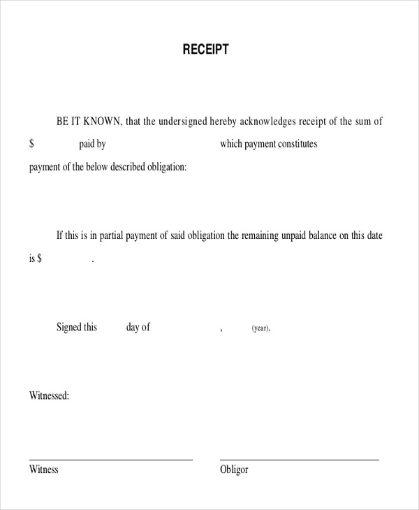 Payment Receipt Format Free Business Templates