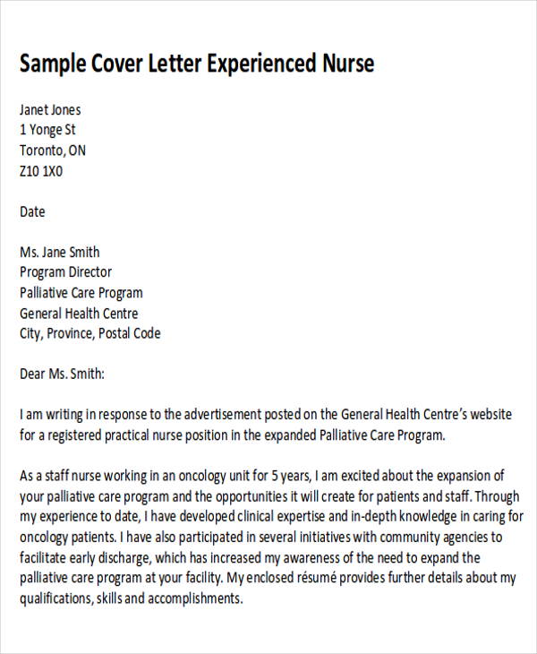 registered nurse resume cover letter