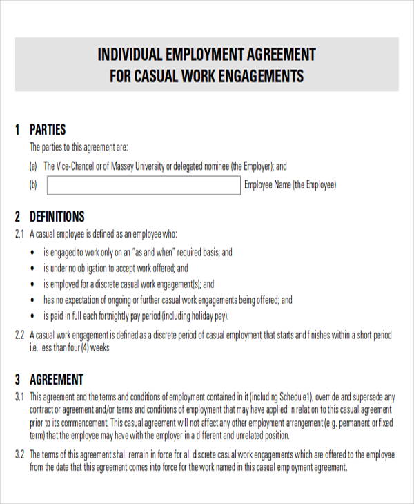 Casual Employment Contract Template 0448