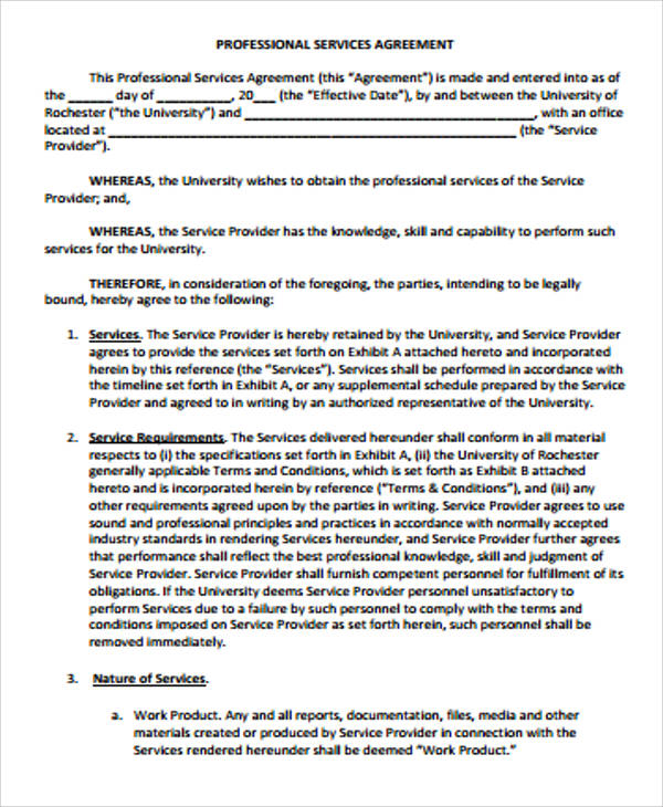 professional services agreement pdf