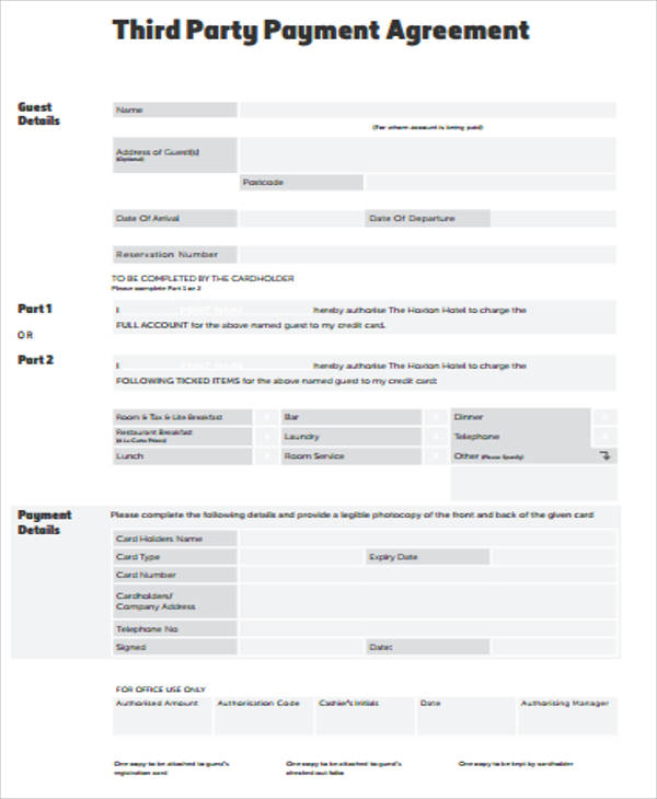 Third Party Payment Agreement Template