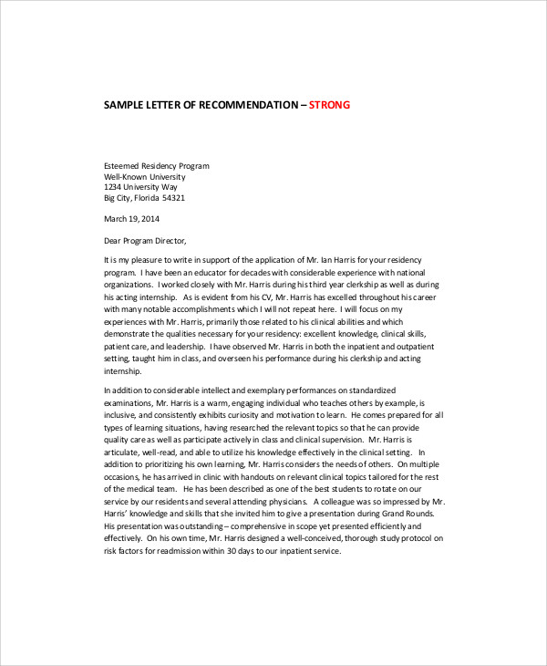 FREE 6+ Sample Letter of Recommendation for Coworker in ...