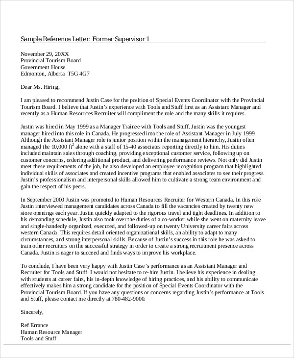 Sample Reference Letter For Graduate School From Coworker