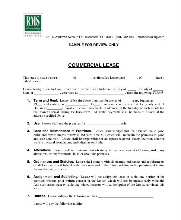 basic commercial property lease agreement1