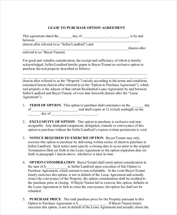 commercial property lease purchase agreement