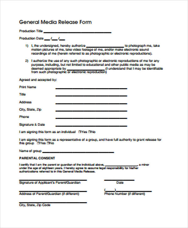 FREE 8 General Release Form Samples In MS Word PDF