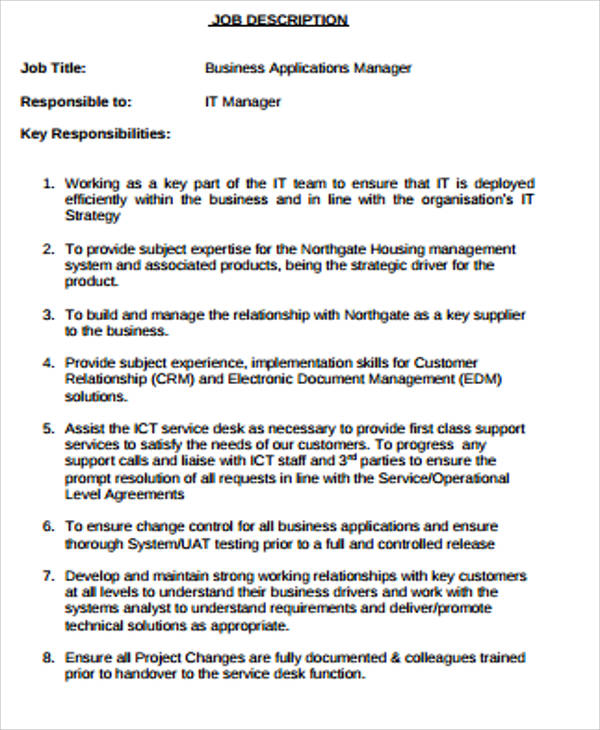 Online Business Manager Job Description Management And Leadership