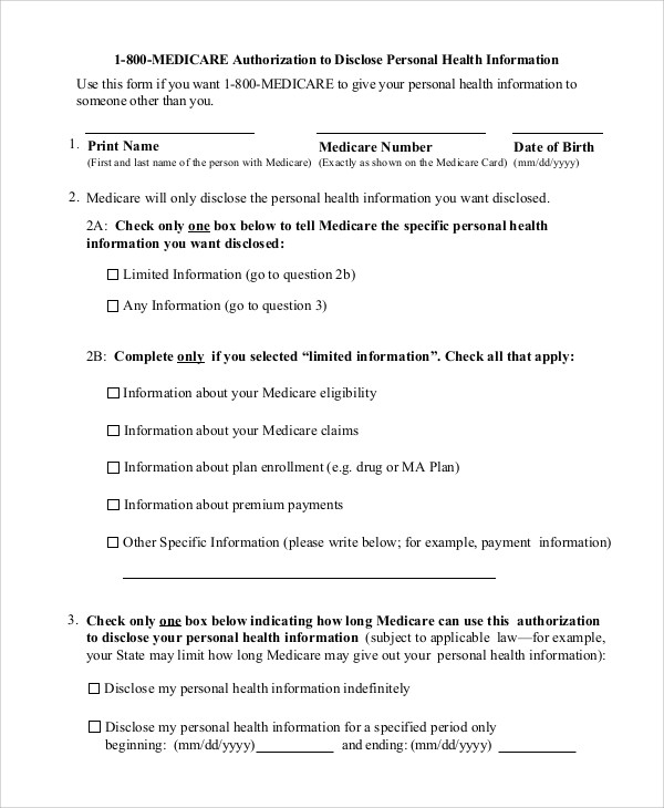 blank medical release of information form