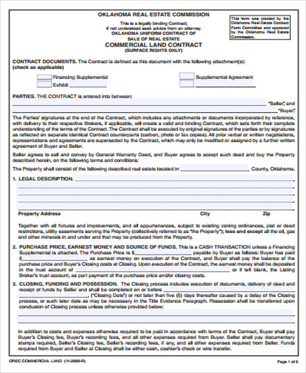 FREE 9+ Sample Land Contract Agreement Templates in MS Word PDF