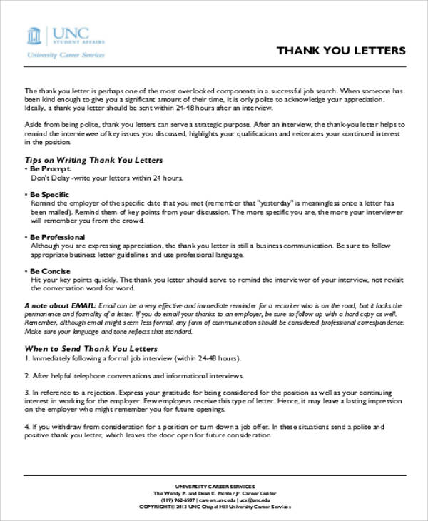 formal business thank you letter example