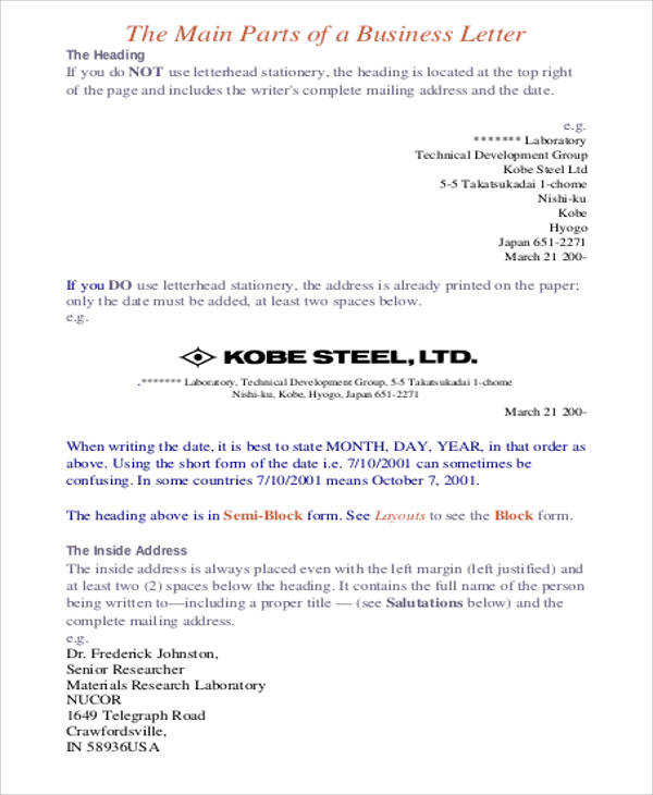 formal business letter sample pdf