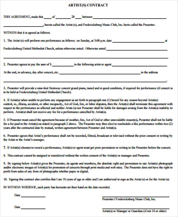 Pdf Printable Painting Contract Template Printable Templates