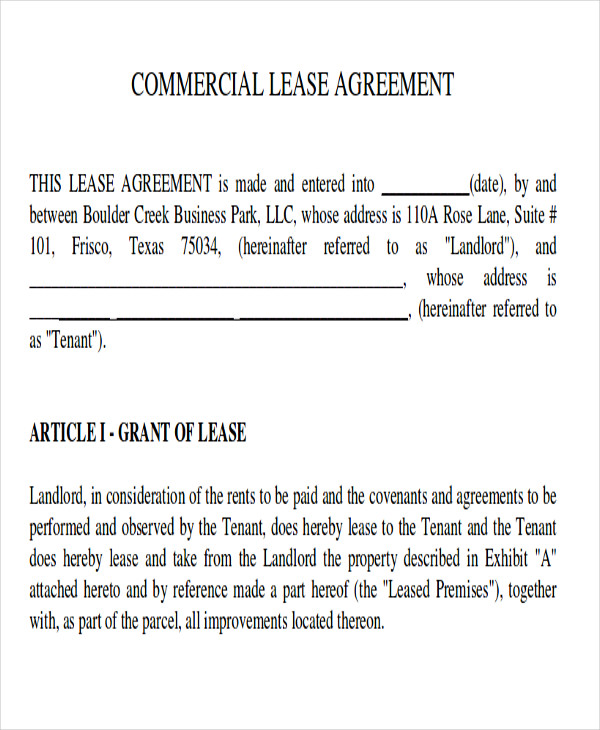 commercial master lease agreement