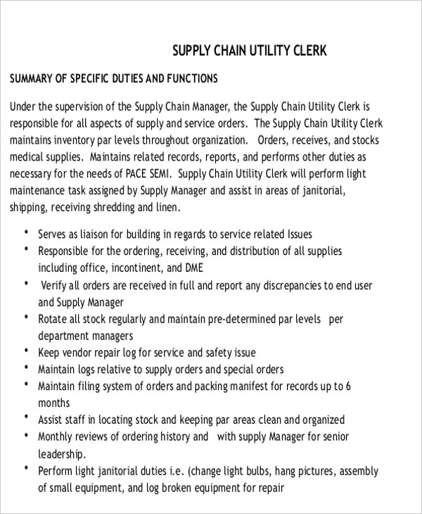 stock utility clerk job description 