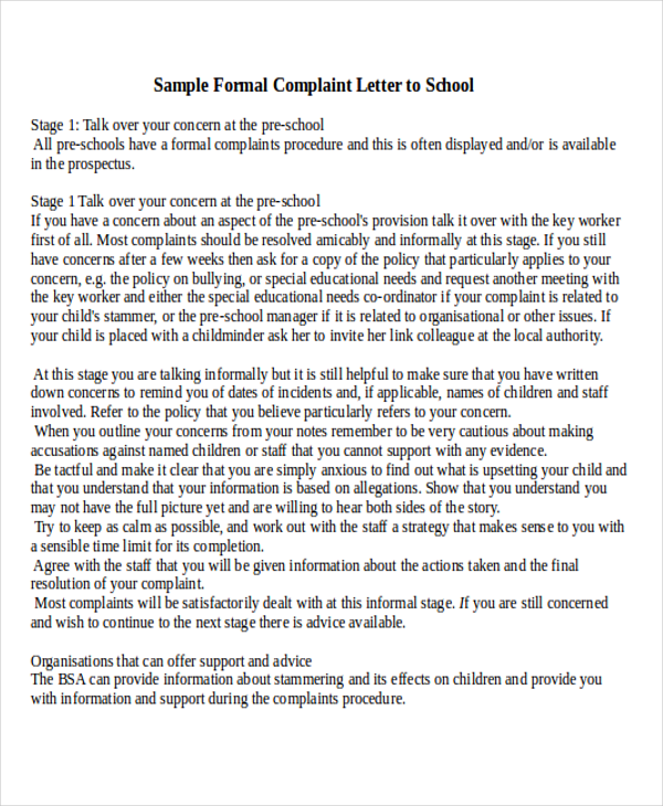 FREE 11+ Sample Formal Complaint Letter Templates in PDF | MS Word