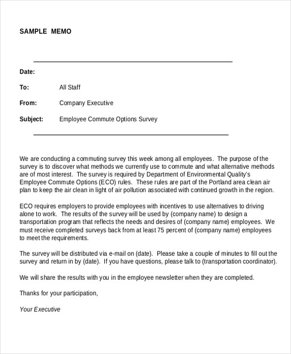 Memorandum Sample Format