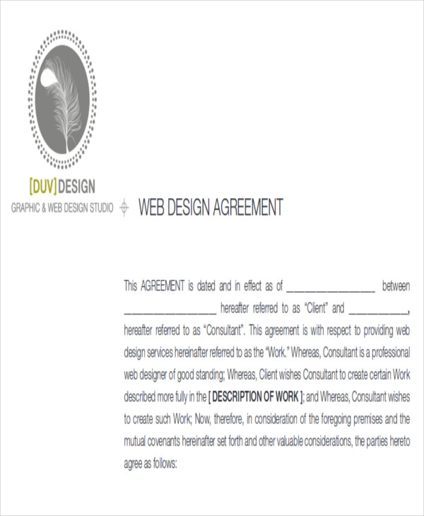 website development agreement contract pdf