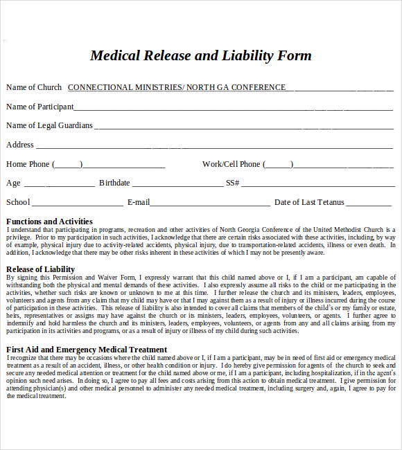 FREE 7  General Release of Liability Form Samples in MS Word PDF