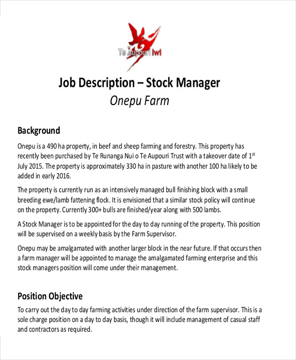 free-11-stock-job-description-samples-in-ms-word-pdf