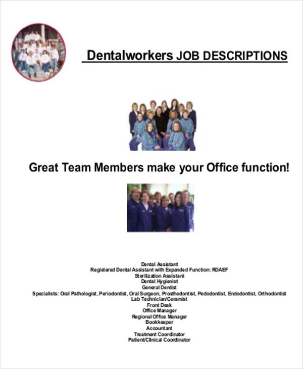 sample dental scheduling coordinator job description