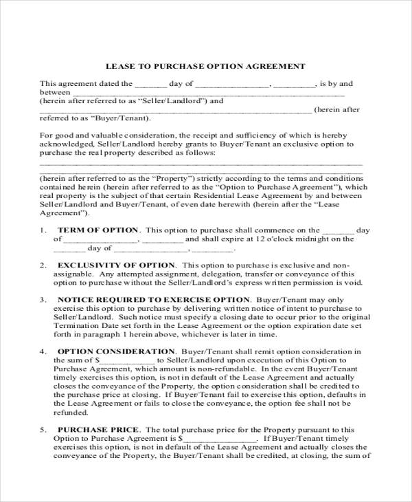 business lease purchase agreement example