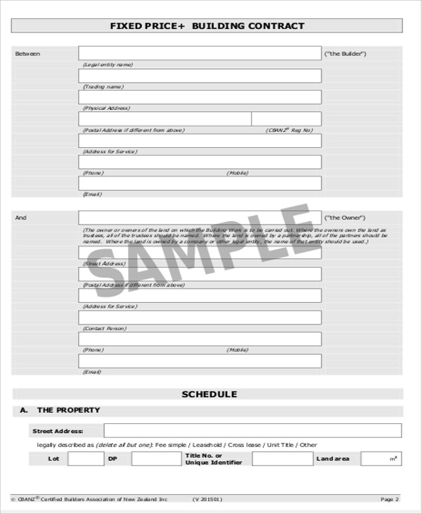 simple building contract agreement