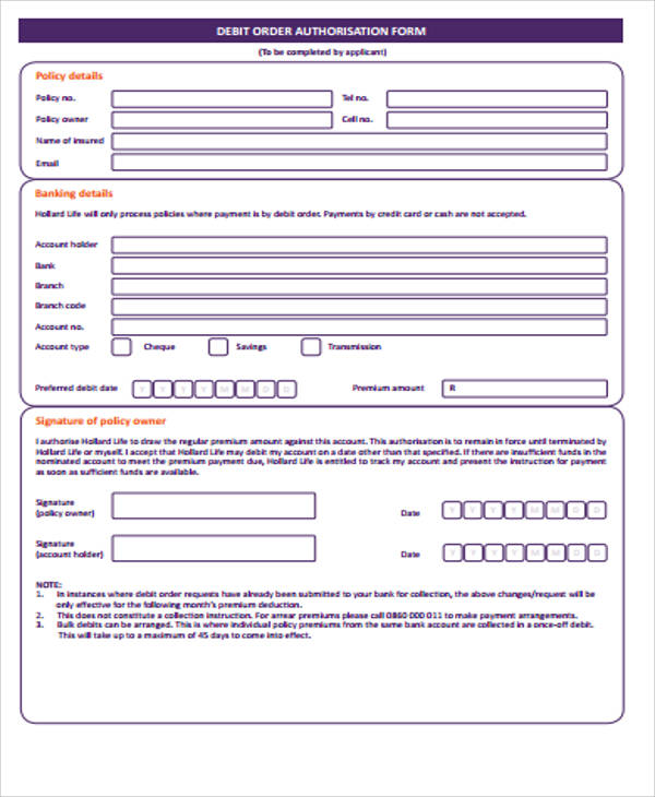 form order debit dstv PDF 12   Debit Word, Form in Sample Order Examples