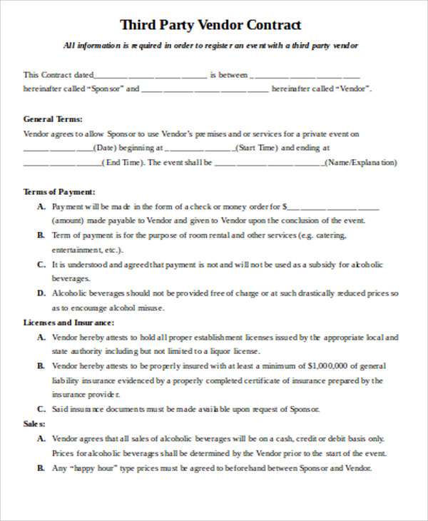 Third Party Agreement Form