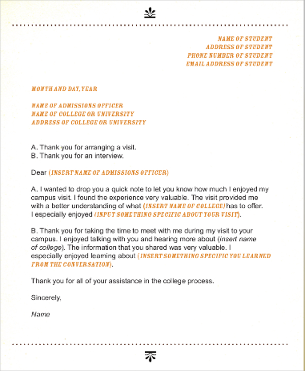 Personal Thank You Letter Sample Template Examples 7 Examples