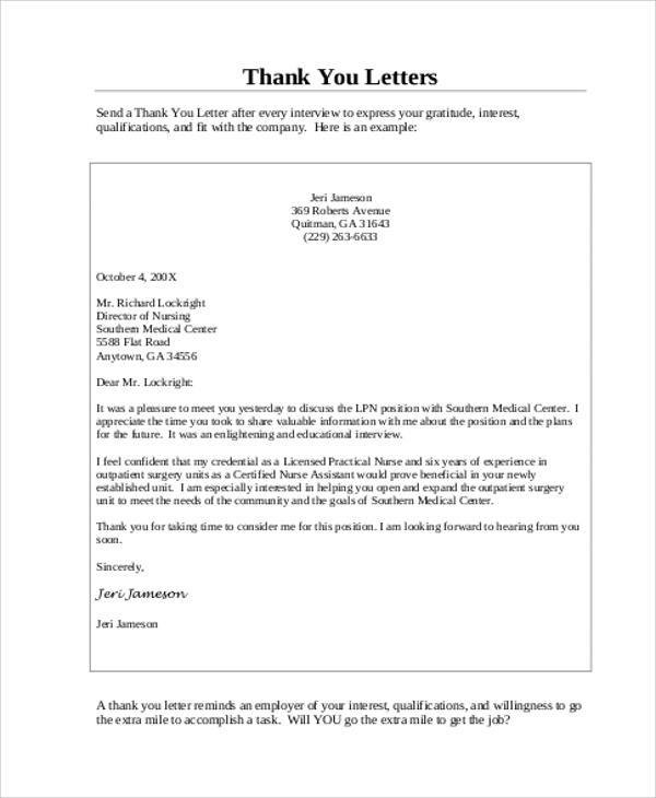 medical assistant simple thank you letter pdf