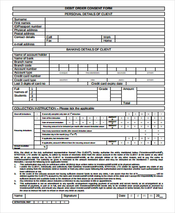 debit order consent form